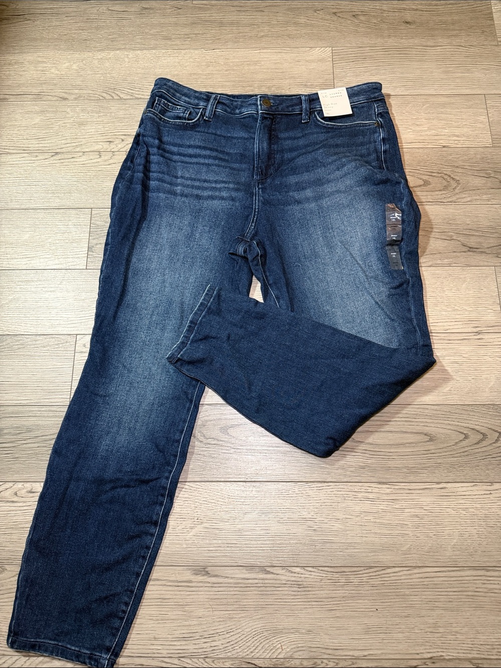 NEW! LC Lauren Conrad Women's Dark Wash High-Rise Skinny Jeans Size 18L Blue